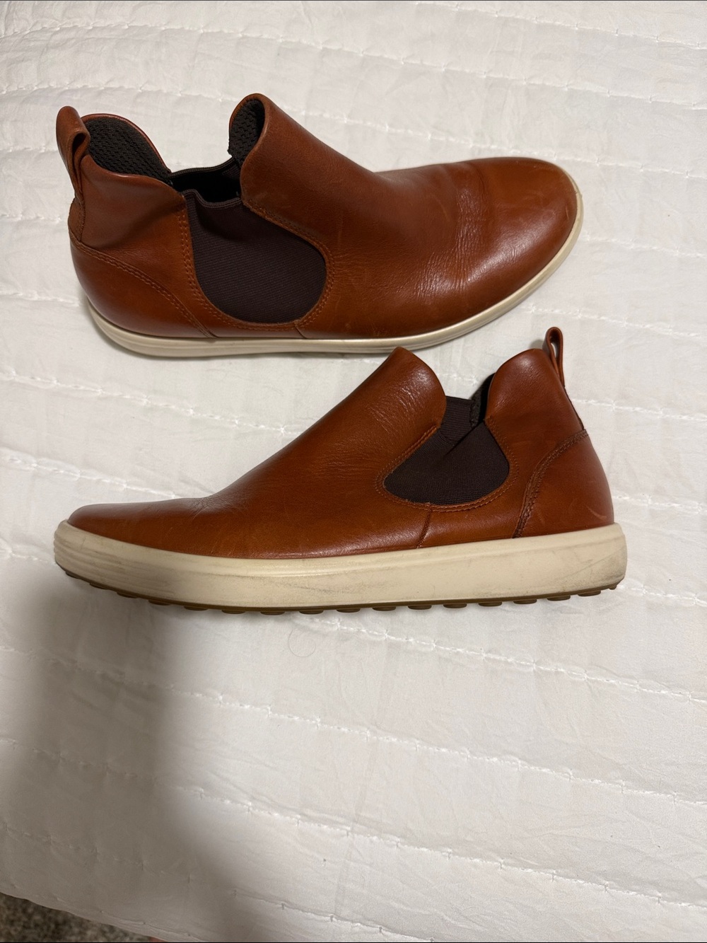 Ecco Women's Tan-Brown Leather Slip-On Chukka Boots - Picture 2 of 6